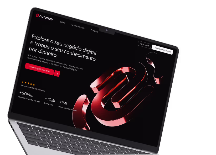 Notebook com interface da nutoque aberta