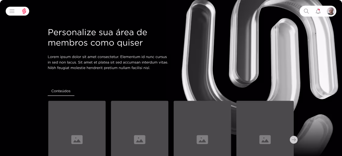 area de membros com Interface personalizada 